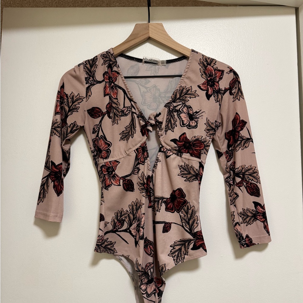 For Love and Lemons Floral Women's Top - Pink and Black